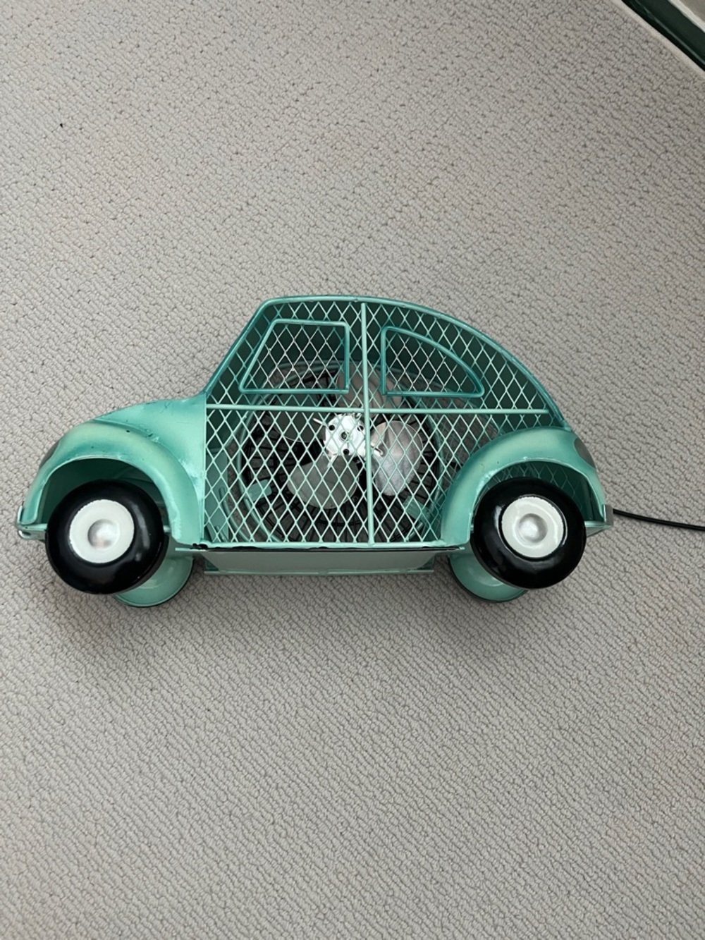 UNIQUE Mint Green Retro Bug Car Fan - Decorative Table Fan